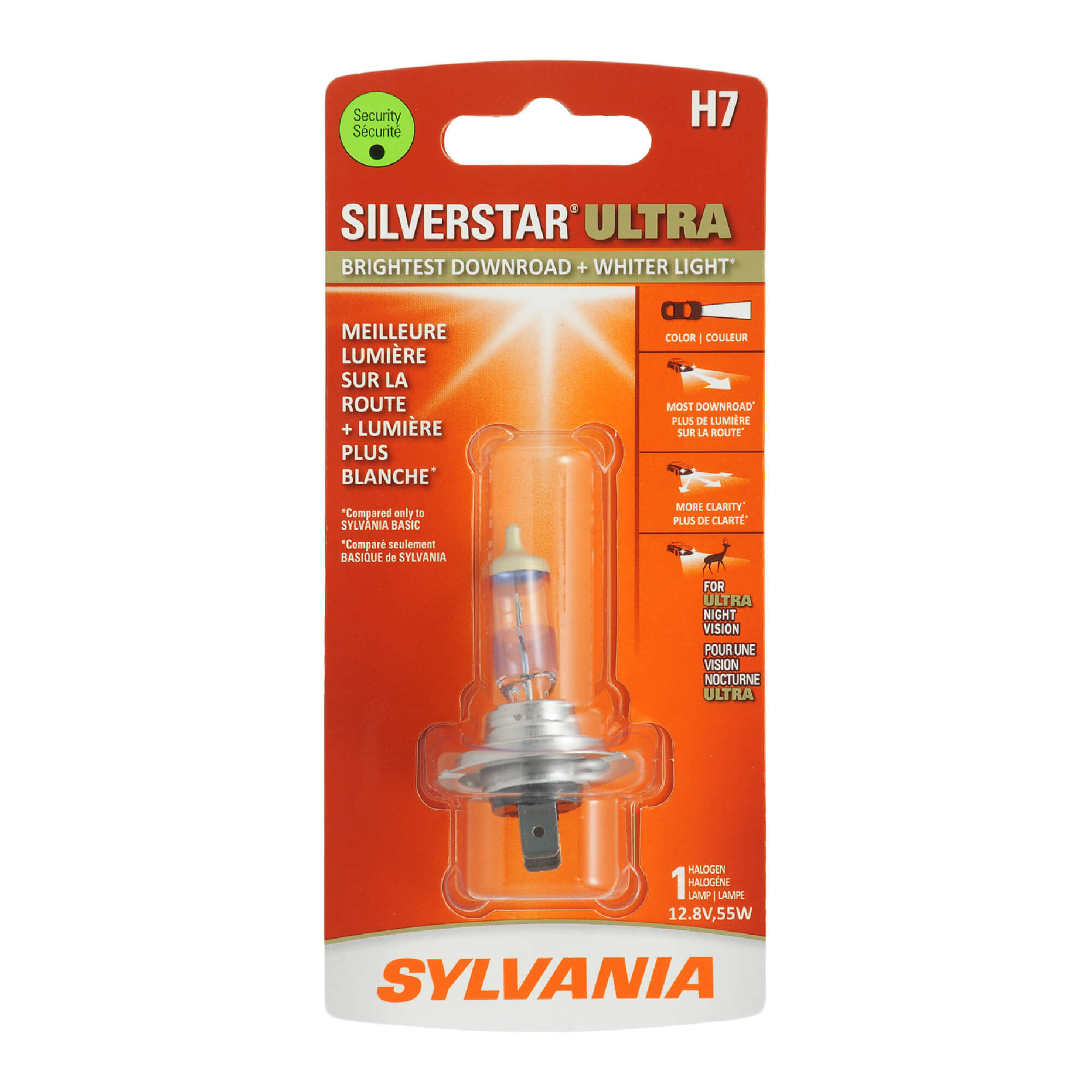 SYLVANIA H7 SilverStar ULTRA Halogen Headlight Bulb 1 Pack